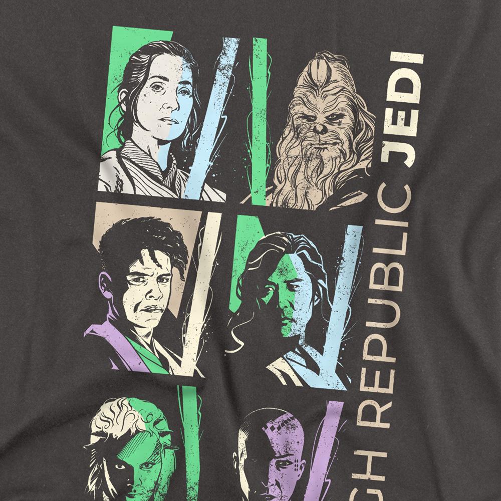 Charcoal - Side - Star Wars: The Acolyte Unisex Adult High Republic Jedi Pastel T-Shirt