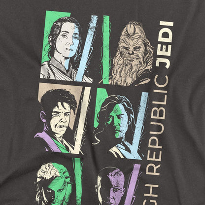 Charcoal - Side - Star Wars: The Acolyte Unisex Adult High Republic Jedi Pastel T-Shirt
