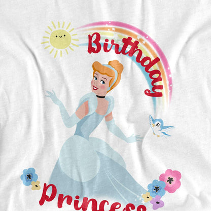 White - Side - Cinderella Unisex Adult Birthday Princess T-Shirt