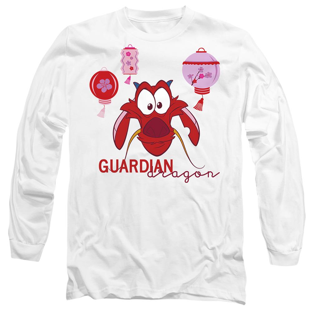 White - Front - Mulan Unisex Adult Guardian Dragon Mushu T-Shirt