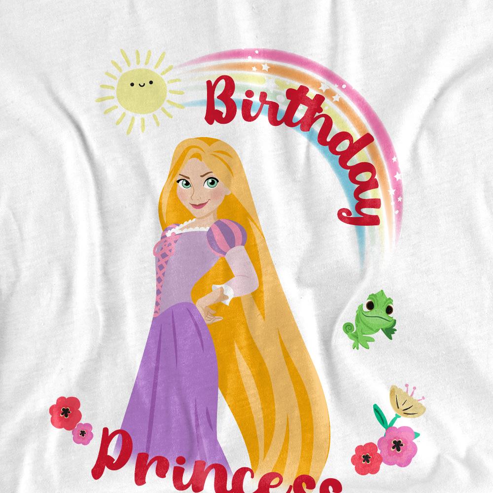 White - Side - Tangled Unisex Adult Birthday Princess Rapunzel Pascal T-Shirt