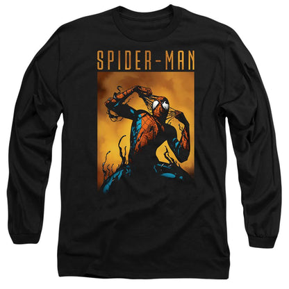 Black - Front - Spider-Man Unisex Adult Creeping Venom T-Shirt
