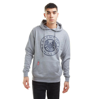 Heather Grey-Blue - Back - Marvel Mens Shield Hoodie