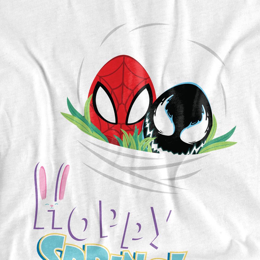 White - Side - Spider-Man Unisex Adult Hoppy Spring T-Shirt