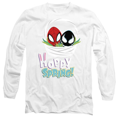 White - Front - Spider-Man Unisex Adult Hoppy Spring T-Shirt