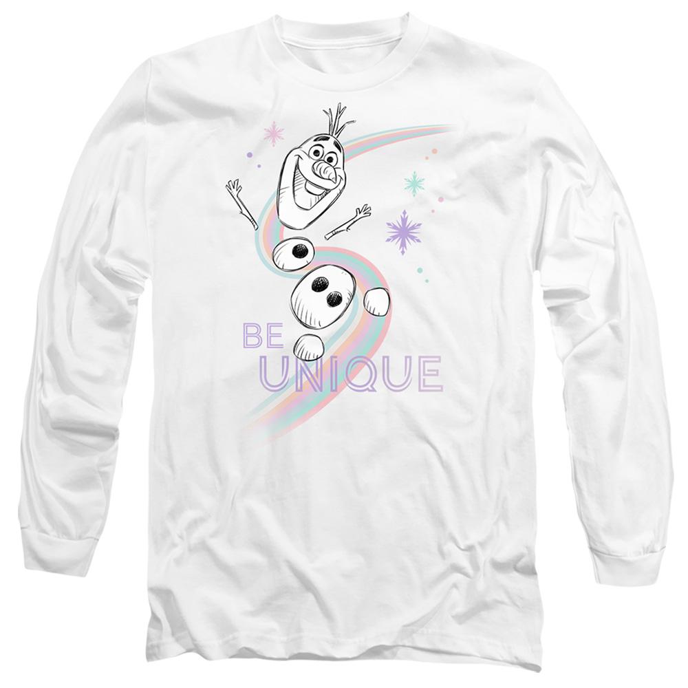 White - Front - Frozen Unisex Adult Be Unique Olaf Rainbow T-Shirt