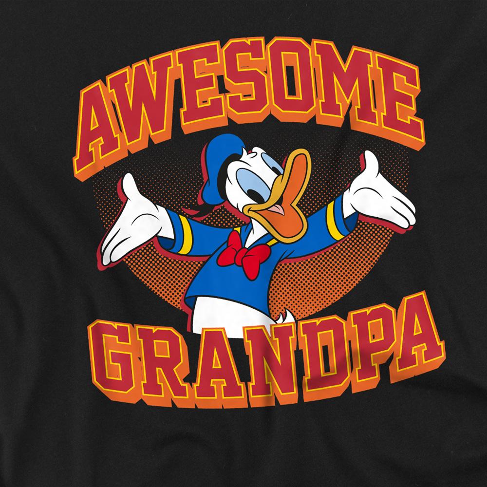 Black - Side - Disney Unisex Adult Awesome Grandpa Donald Duck T-Shirt