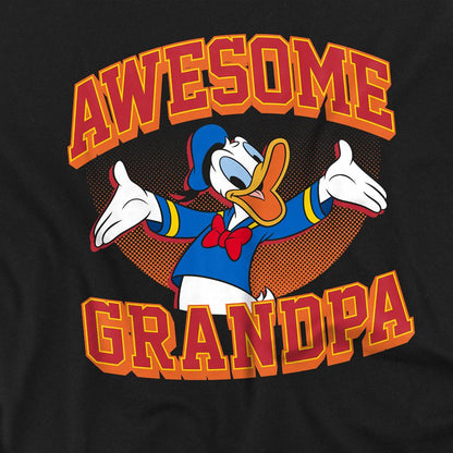 Black - Side - Disney Unisex Adult Awesome Grandpa Donald Duck T-Shirt