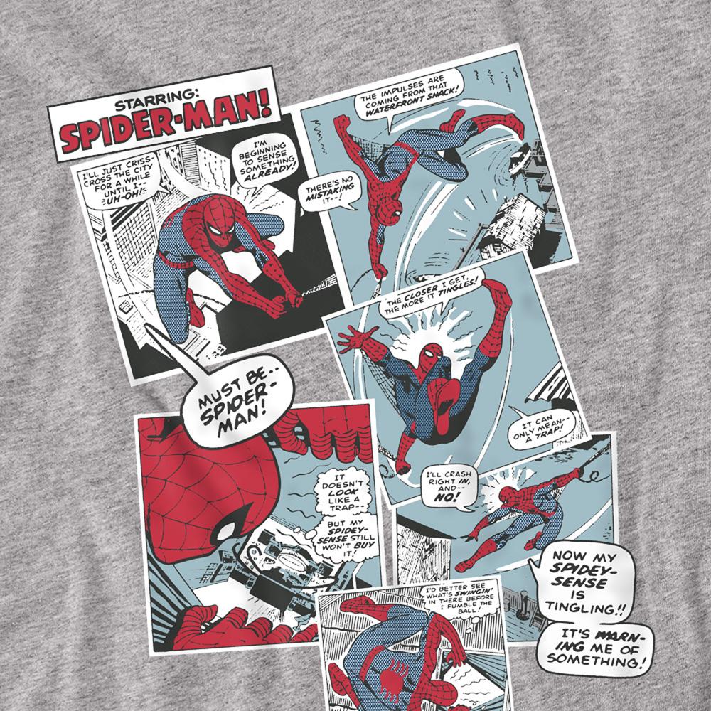Sport Heather - Side - Spider-Man Unisex Adult Panel Collage T-Shirt