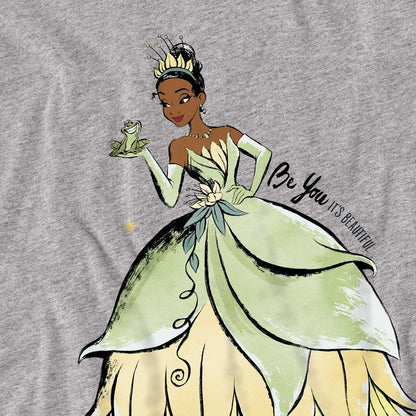 Sport Heather - Side - The Princess and the Frog Unisex Adult Be You, It´s Beautiful Tiana T-Shirt