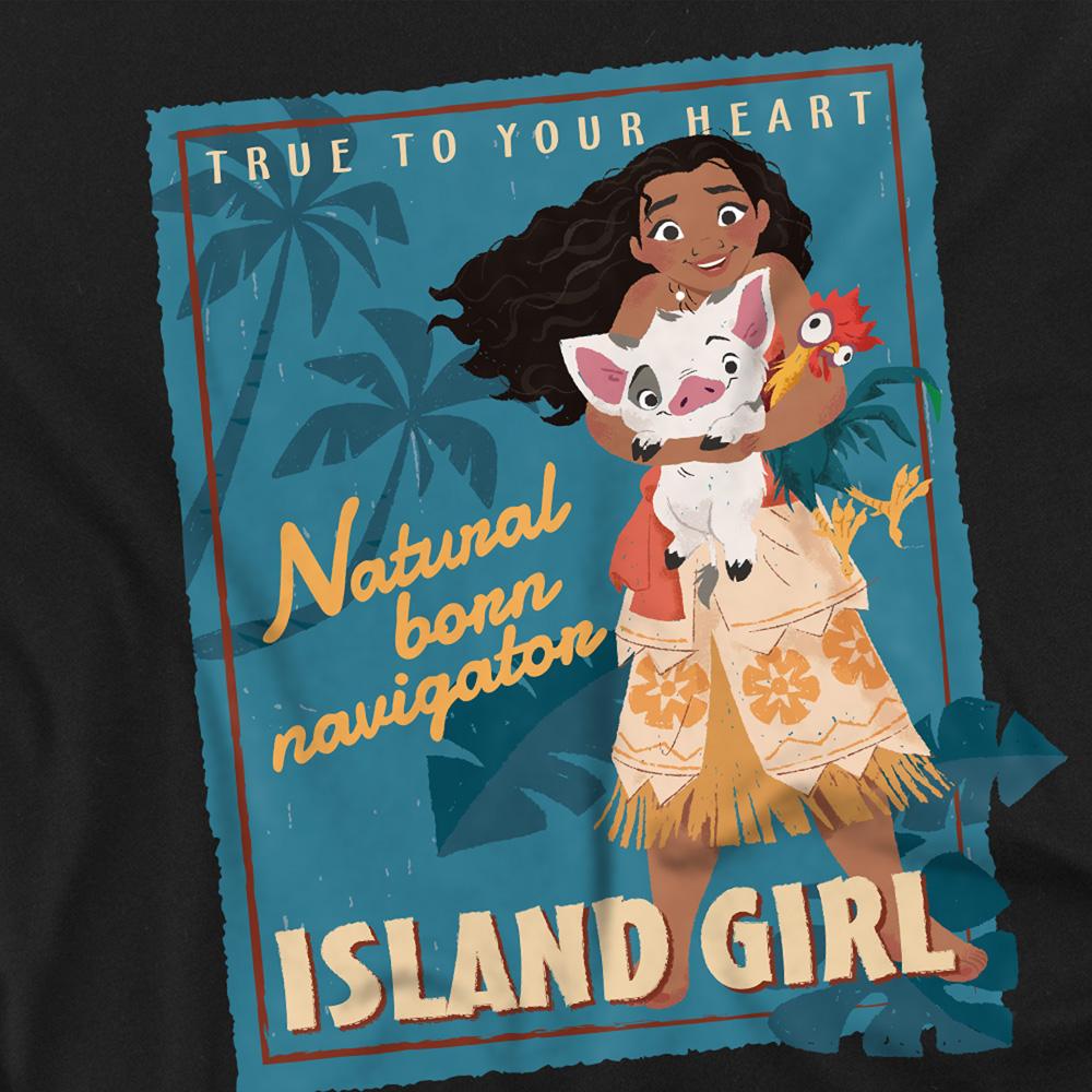 Black - Side - Moana Unisex Adult Island Girl T-Shirt