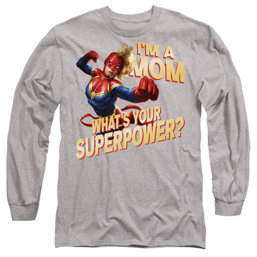 Sport Heather - Front - Captain Marvel Unisex Adult Mom Superpower Mothers Day T-Shirt