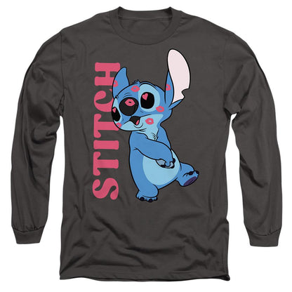 Charcoal - Front - Lilo & Stitch Unisex Adult Covered In Kisses T-Shirt