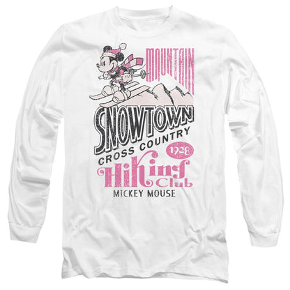 White - Front - Disney Unisex Adult Snowtown Ski Mickey Mouse T-Shirt