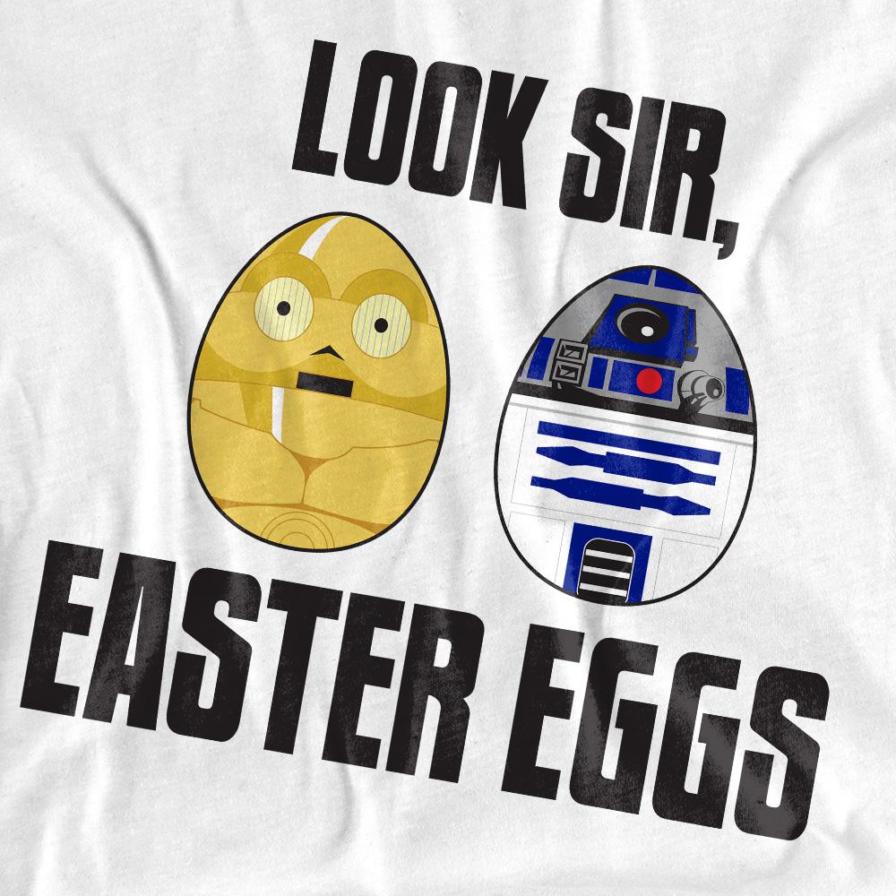 White - Side - Star Wars Unisex Adult Look Sir, Easter Eggs T-Shirt
