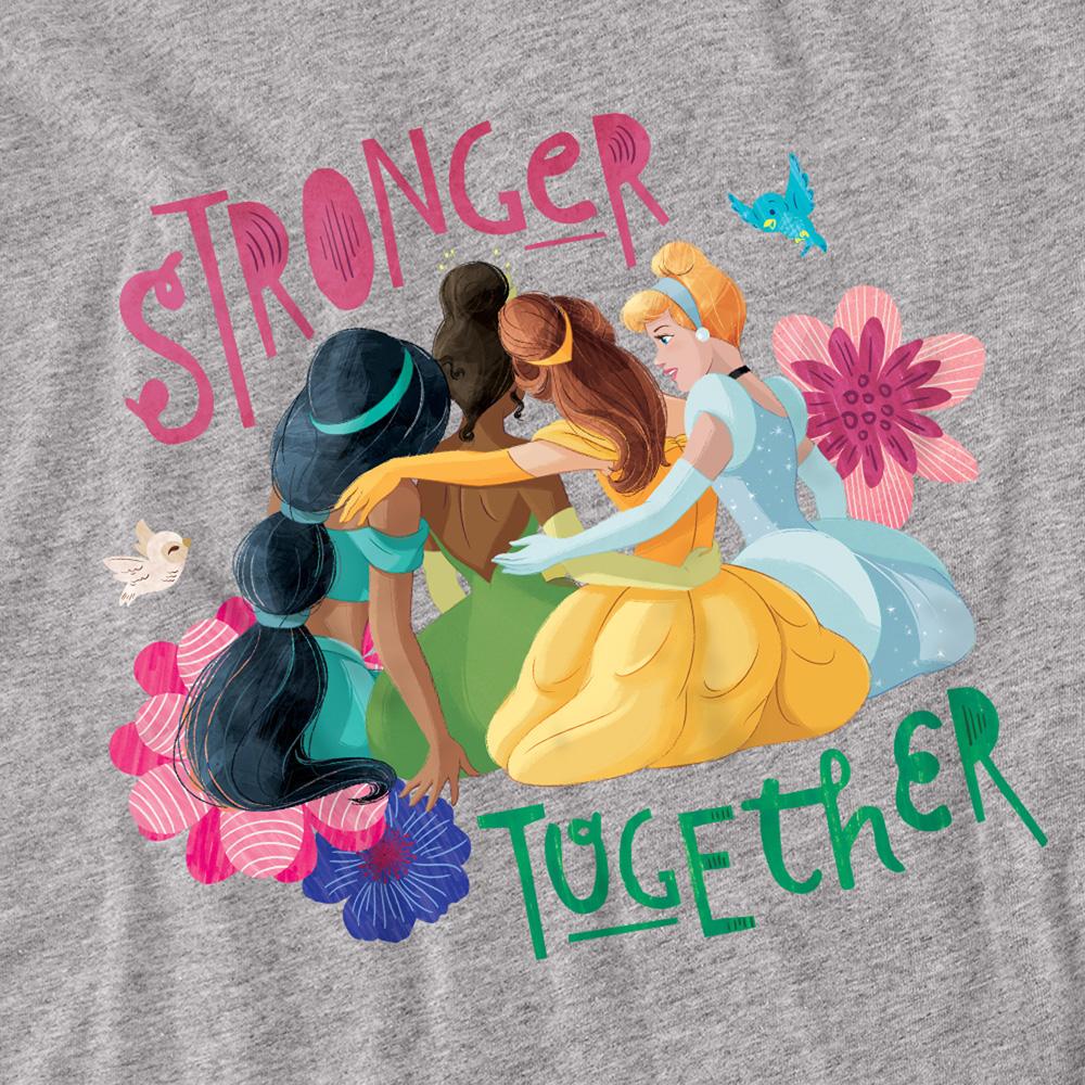 Sport Heather - Side - Disney Princess Unisex Adult Stronger Together Jasmine, Tiana And Belle T-Shirt