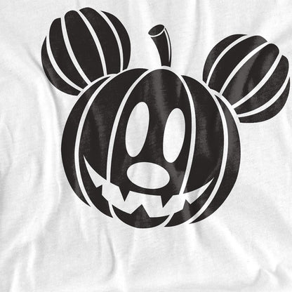 White - Side - Disney Unisex Adult Mickey Mouse Pumpkin Head T-Shirt