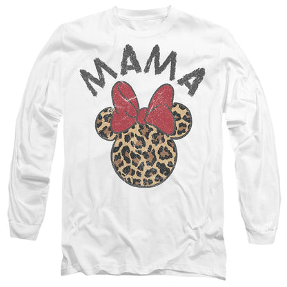 White - Front - Disney Unisex Adult Mama Minnie Mouse Leopard Print Mothers Day T-Shirt