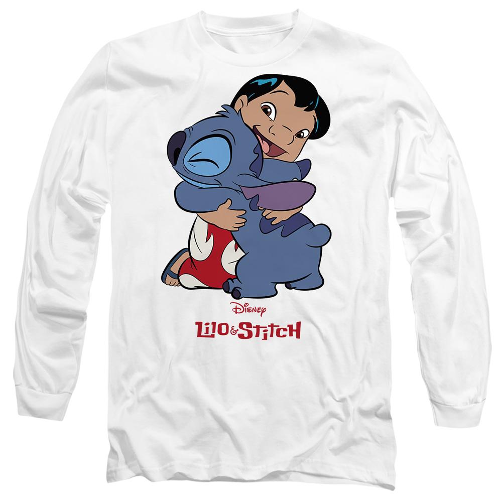 White - Front - Lilo & Stitch Unisex Adult 90s Hug T-Shirt