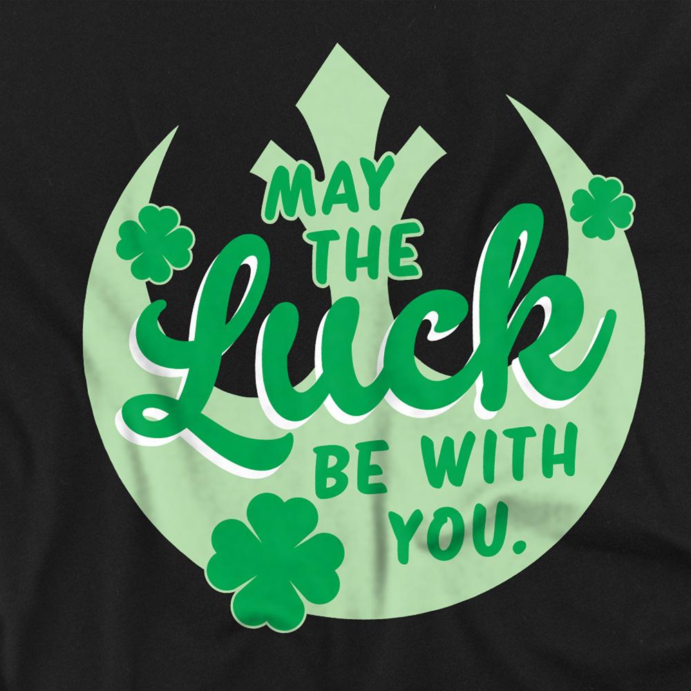 Black - Side - Star Wars Unisex Adult Luck Rebel Sign St Patricks Day T-Shirt