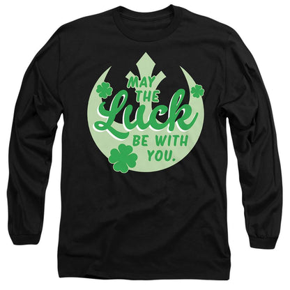 Black - Front - Star Wars Unisex Adult Luck Rebel Sign St Patricks Day T-Shirt