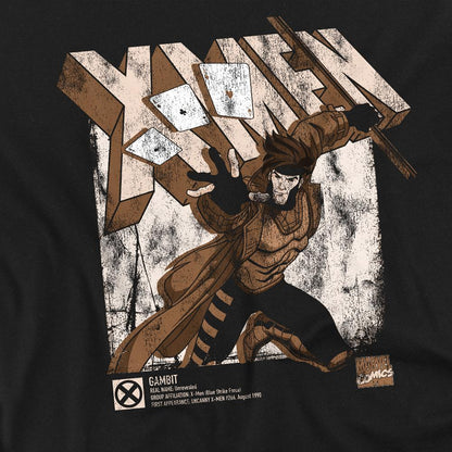 Black - Side - Marvel Unisex Adult X-Men Gambit Infographic T-Shirt