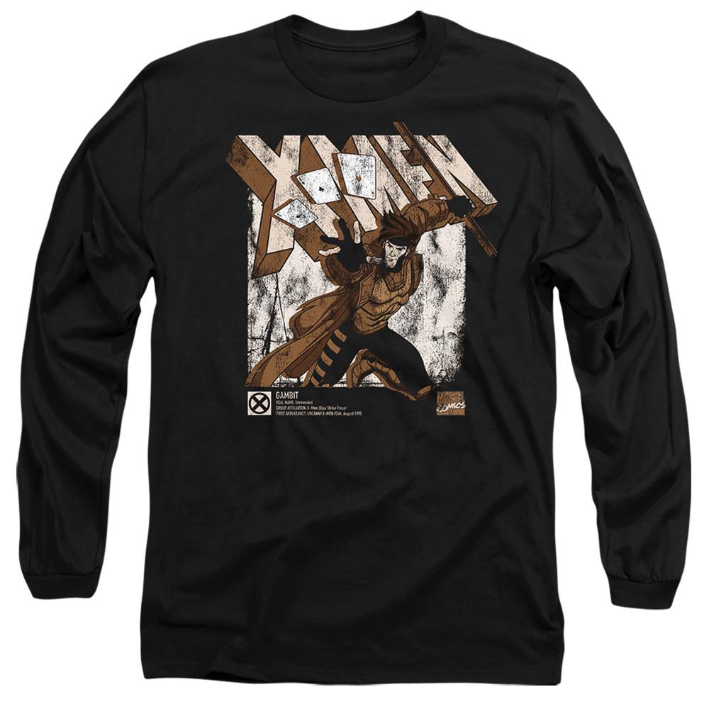Black - Front - Marvel Unisex Adult X-Men Gambit Infographic T-Shirt