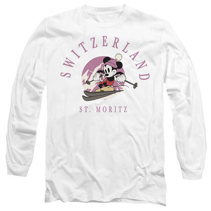 White - Front - Disney Unisex Adult Switzerland Mickey Mouse T-Shirt