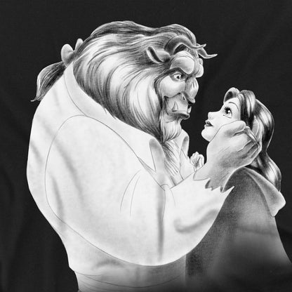 Black - Side - Beauty And The Beast Unisex Adult Sketch T-Shirt