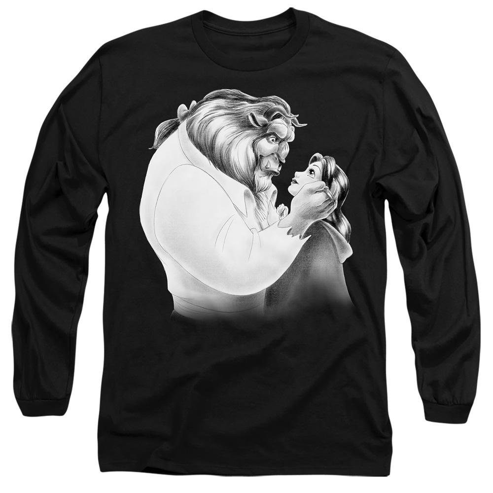 Black - Front - Beauty And The Beast Unisex Adult Sketch T-Shirt