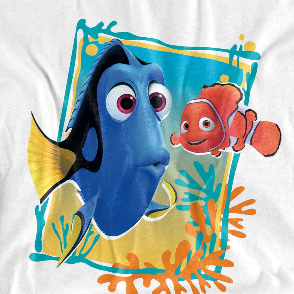 White - Side - Finding Nemo Unisex Adult Dory Nemo T-Shirt