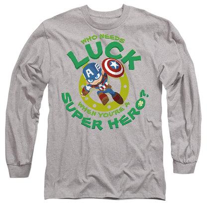 Sport Heather - Front - Captain America Unisex Adult St Patrick´s Day Lucky Superhero St Patricks Day T-Shirt