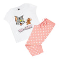 Grey-Pink - Front - Tom and Jerry Womens-Ladies Logo Long Pyjama Set