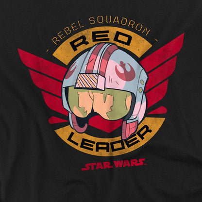 Black - Side - Star Wars Unisex Adult Red Leader T-Shirt