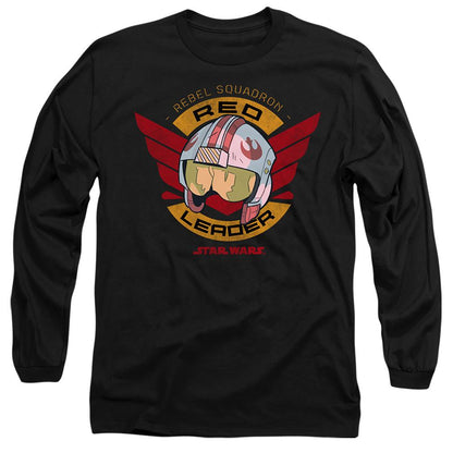 Black - Front - Star Wars Unisex Adult Red Leader T-Shirt