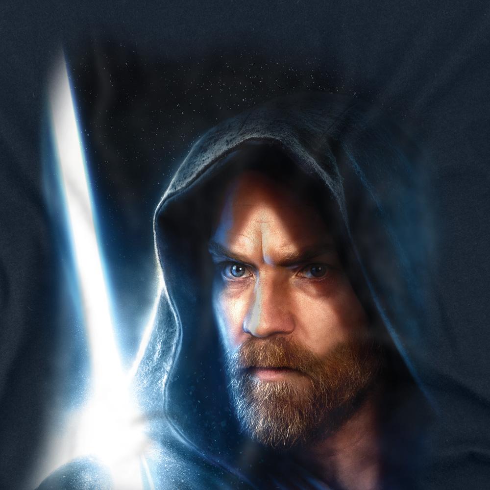 Navy - Side - Star Wars Unisex Adult Obi Wan Kenobi Poster T-Shirt
