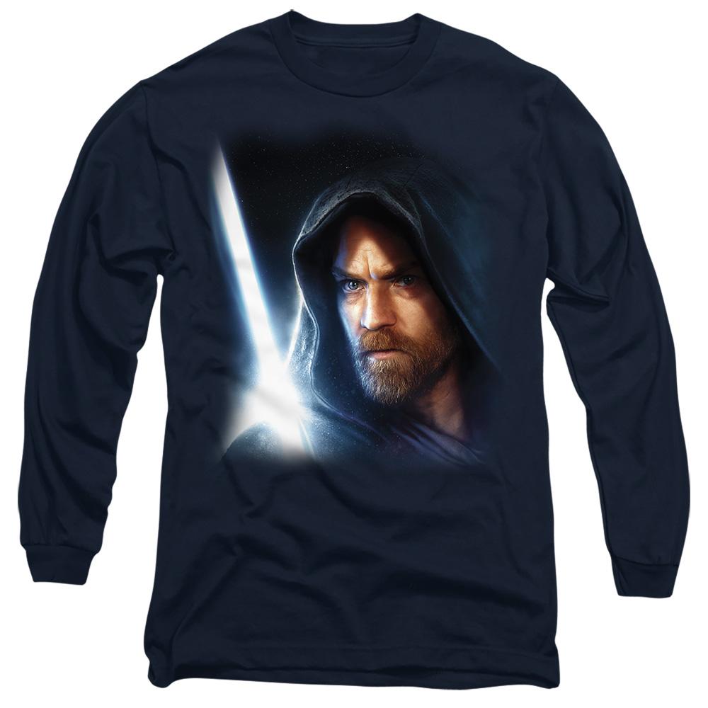 Navy - Front - Star Wars Unisex Adult Obi Wan Kenobi Poster T-Shirt