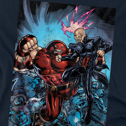 Navy - Side - Marvel Unisex Adult X-Men Destroy Juggernaut T-Shirt