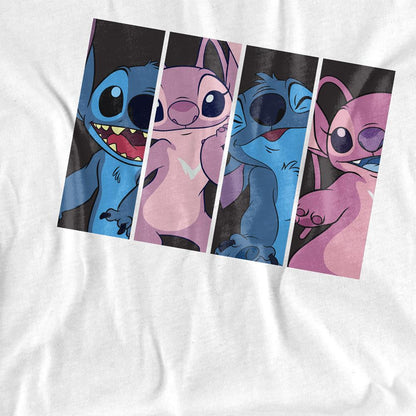 White - Side - Lilo & Stitch Unisex Adult Stitch Angel Boxes T-Shirt