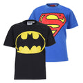 Black-Blue - Front - DC Comics Childrens-Kids Logo T-Shirt (Pack of 2)