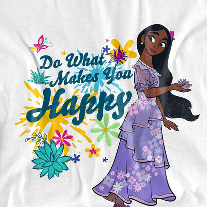 White - Side - Encanto Unisex Adult Do What Makes You Happy Isabela T-Shirt