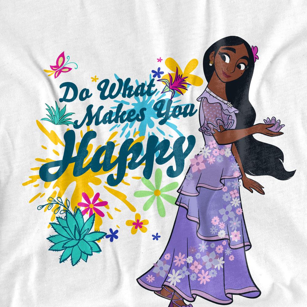 White - Side - Encanto Unisex Adult Do What Makes You Happy Isabela T-Shirt