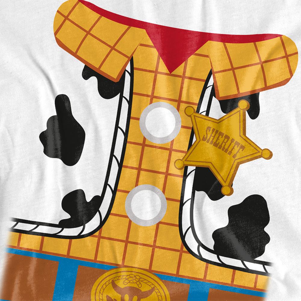 White - Side - Toy Story Unisex Adult Woody Costume T-Shirt
