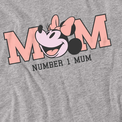 Sport Heather - Side - Disney Unisex Adult Number 1 Mum Minnie Mouse Mothers Day T-Shirt