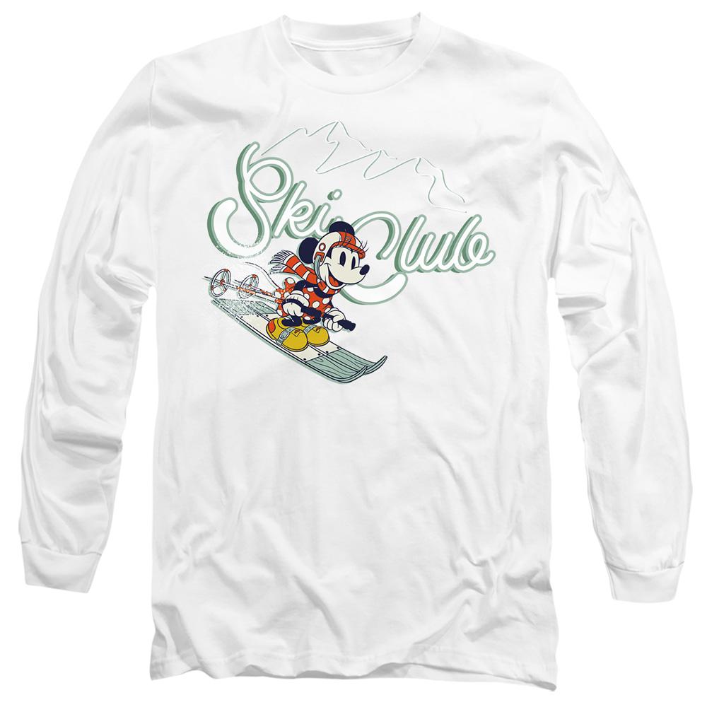 White - Front - Disney Unisex Adult Ski Club Minnie Mouse T-Shirt