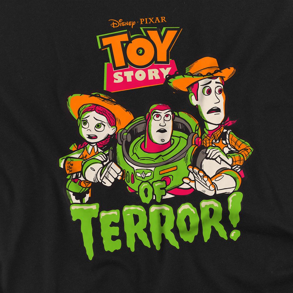 Black - Side - Toy Story Unisex Adult Group Terror T-Shirt
