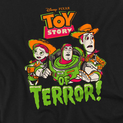 Black - Side - Toy Story Unisex Adult Group Terror T-Shirt