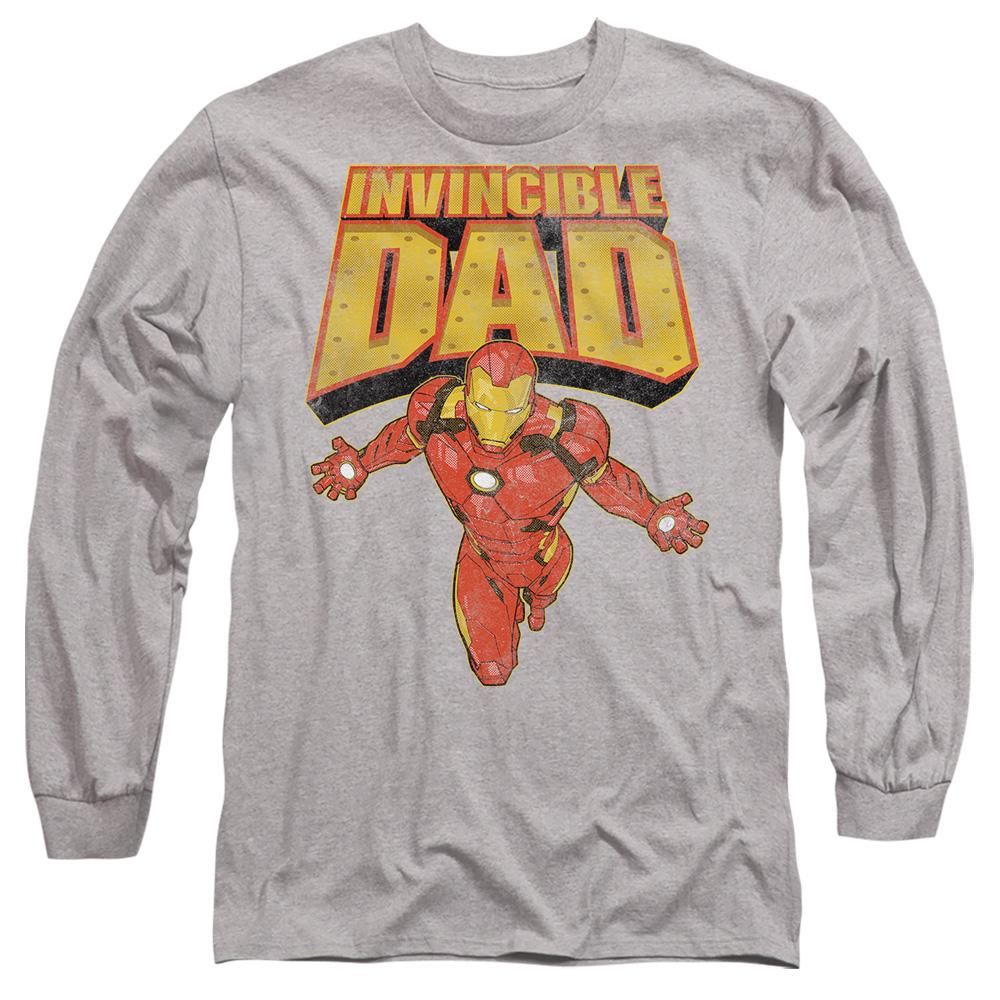 Sport Heather - Front - Iron Man Unisex Adult Invincible Dad Flying Fathers Day T-Shirt