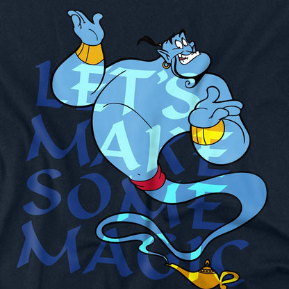 Navy - Side - Aladdin Unisex Adult Let´s Make Some Magic Genie T-Shirt