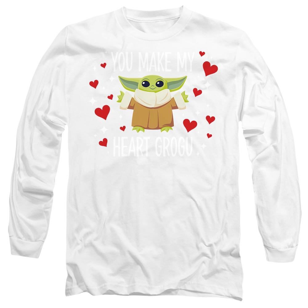 White - Front - Star Wars Unisex Adult You Make My Heart Grogu T-Shirt